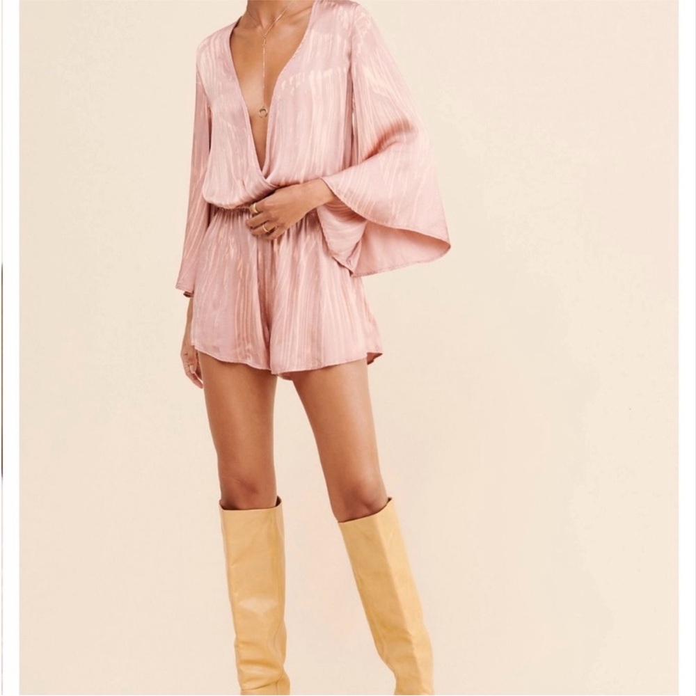 Rays for Days Pink V-Neck Romper L
